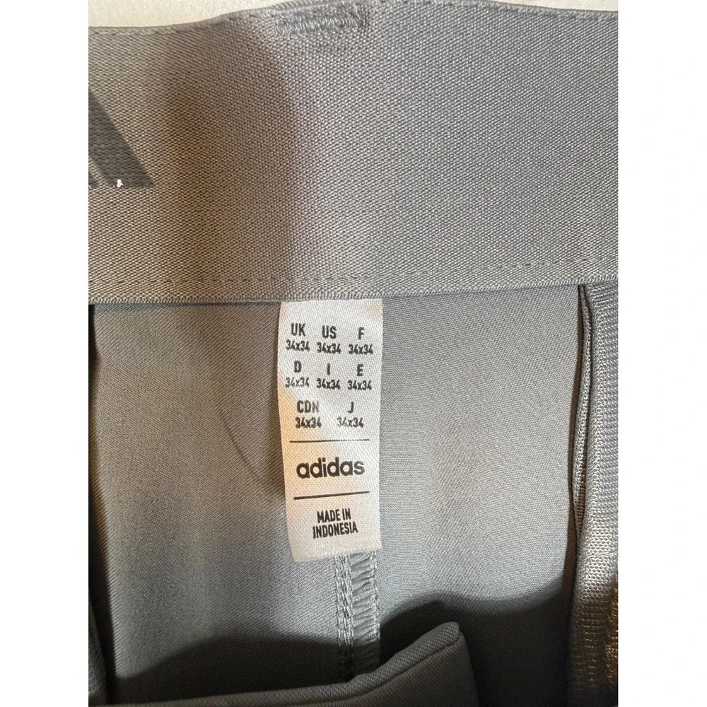 Adidas Mens Golf Pants Gray Regular Fit Straight Leg 34x34 NEW